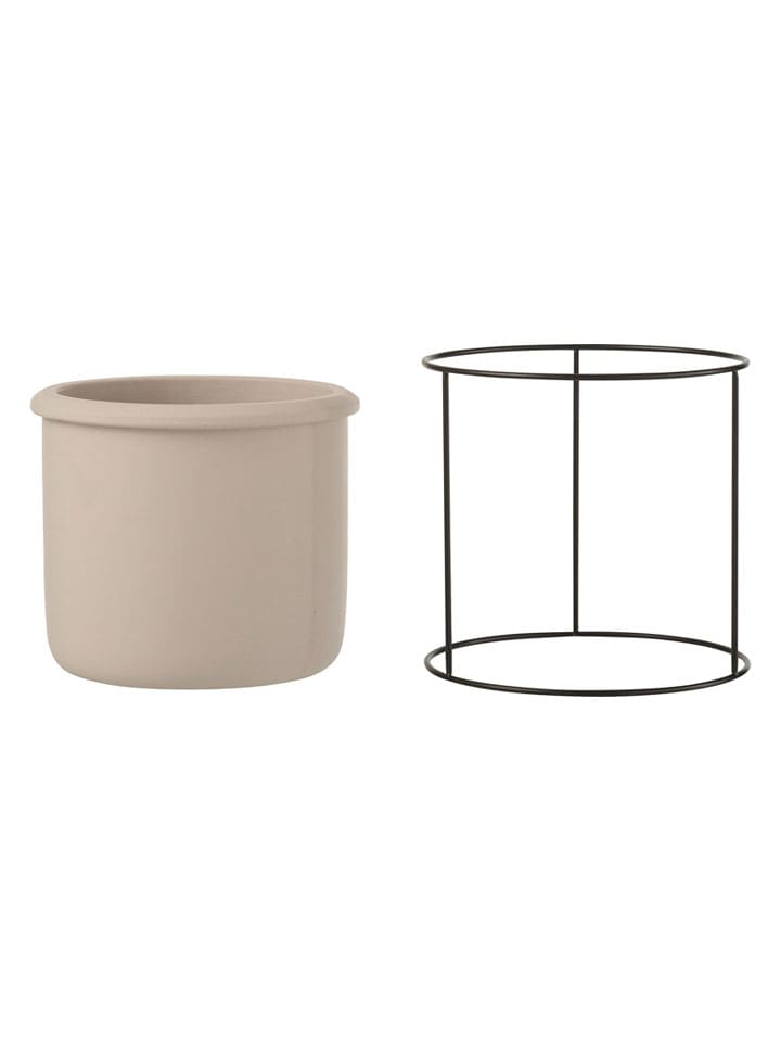 J Line Osłonka w kolorze szarobrązowym na doniczkę - wys. 16 x Ø 16,5 cm rozmiar: onesize