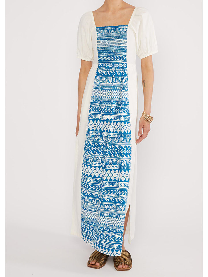 Blutsgeschwister Sukienka "Grapewine Goddessmyth of mykonos" w kolorze biało-niebieskim rozmiar: XL