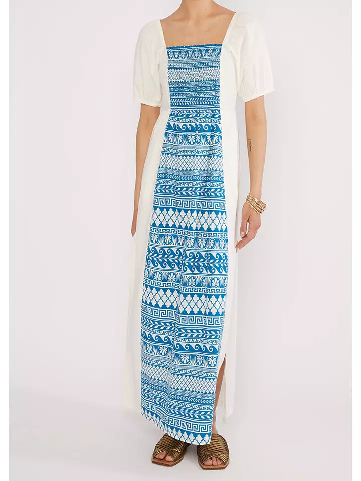 Blutsgeschwister Sukienka "Grapewine Goddessmyth of mykonos" w kolorze biało-niebieskim rozmiar: XL