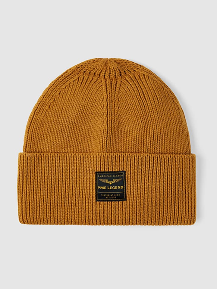 PME Legend Czapka beanie w kolorze musztardowym rozmiar: onesize