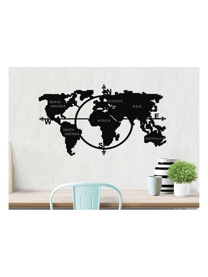 hippodino Dekoracja ścienna w kolorze czarnym - 100 x 56 cm rozmiar: onesize