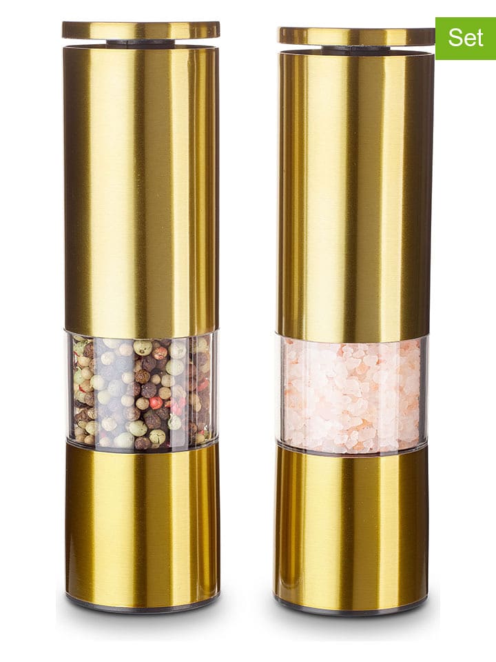 Echtwerk 2-częściowy zestaw przyprawników w kolorze złotym - 18,7 x Ø 5 cm rozmiar: onesize