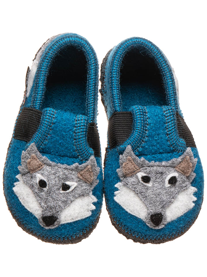 kitz-pichler Kapcie "Wolf" w kolorze niebieskim rozmiar: 34