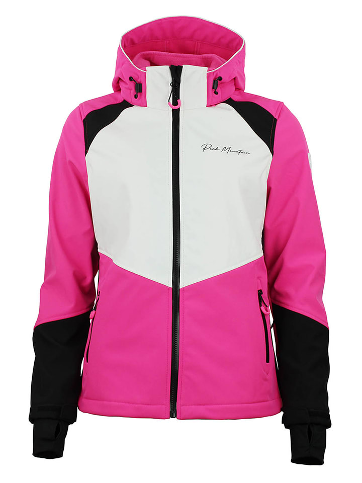 Peak Mountain Kurtka softshellowa "Ametis" w kolorze różowo-białym rozmiar: M