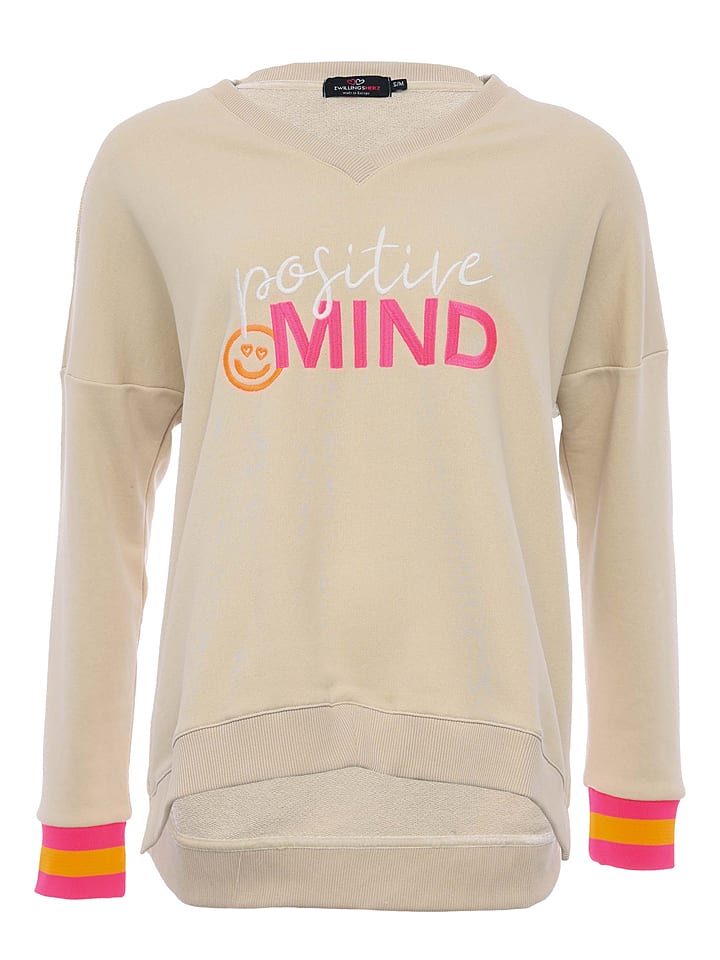 Zwillingsherz Bluza "Mascha" w kolorze beżowym rozmiar: L/XL