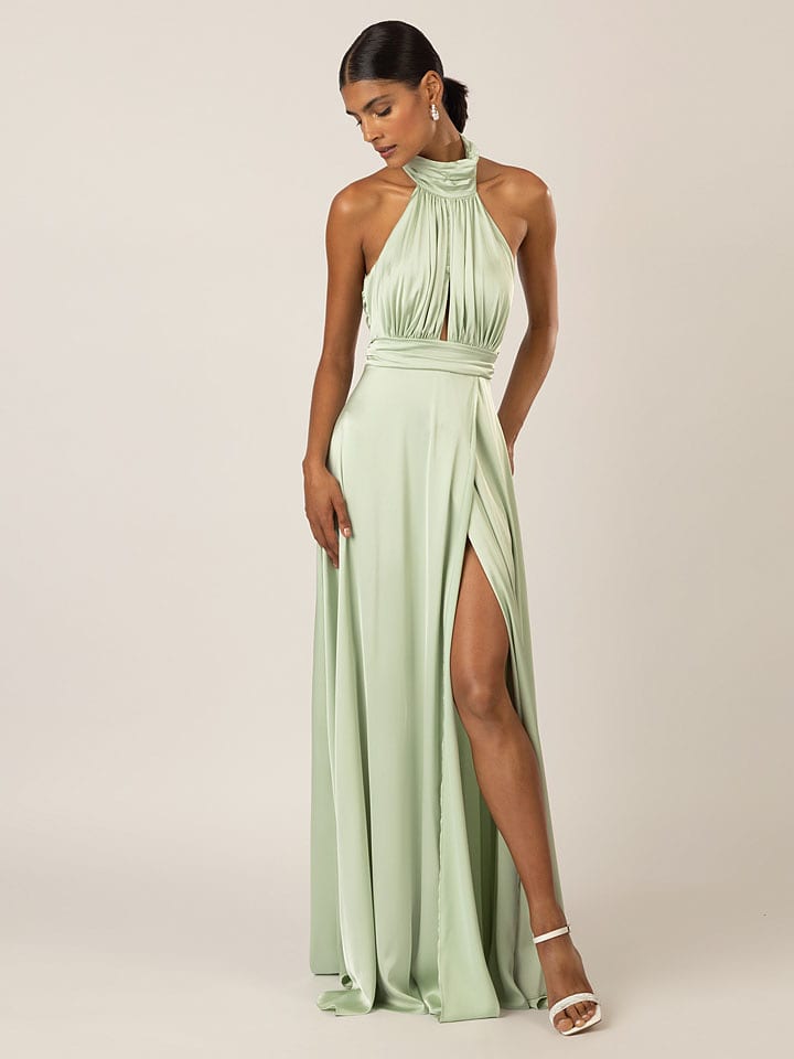 APART Satynowa sukienka w kolorze jasnozielonym rozmiar: 36