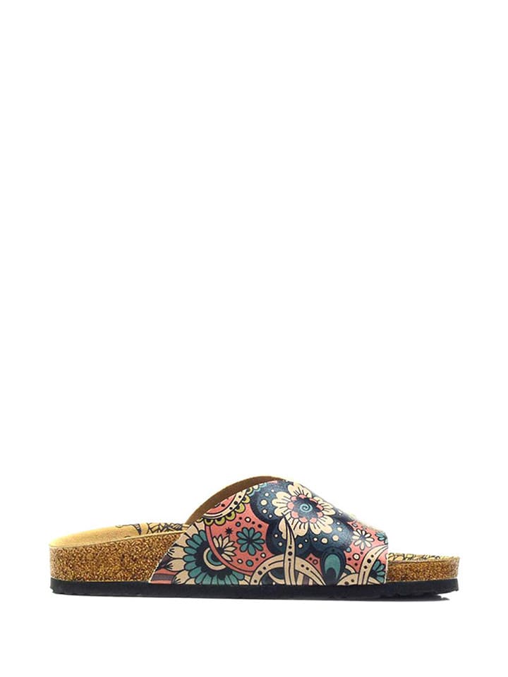 Calceo Klapki w kolorze czarnym ze wzorem rozmiar: 41