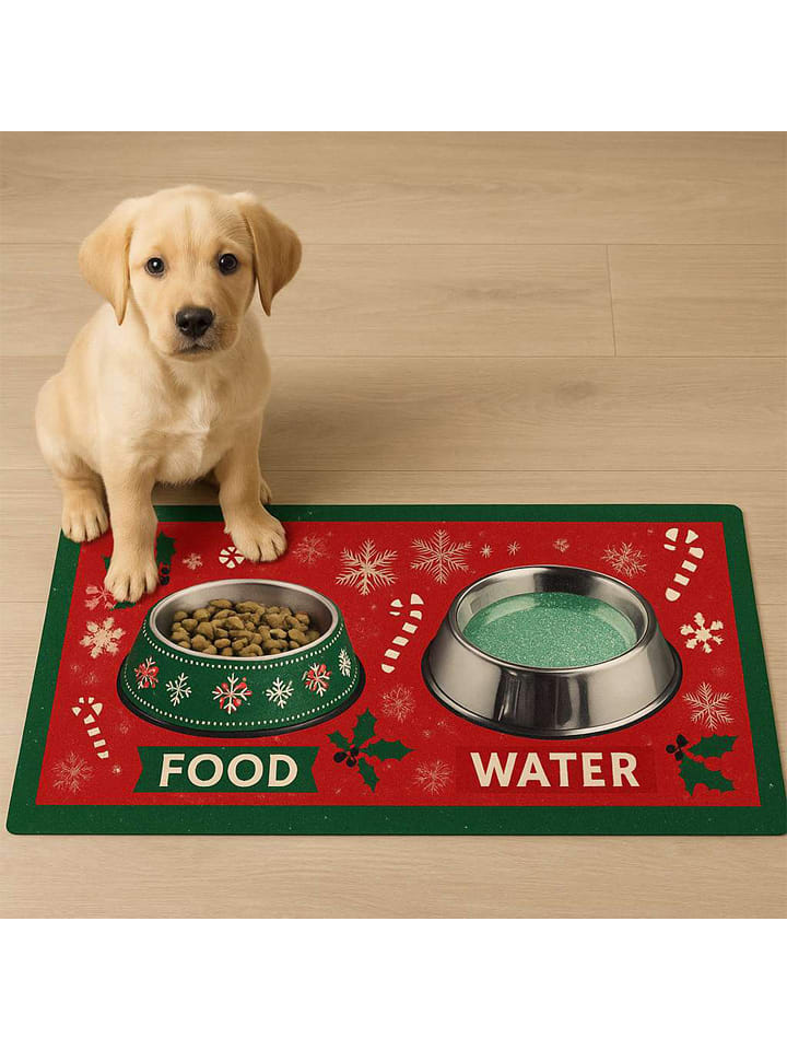 Paws&Whiskers Podkładka w kolorze czerwonym pod miski - 40 x 70 cm rozmiar: onesize