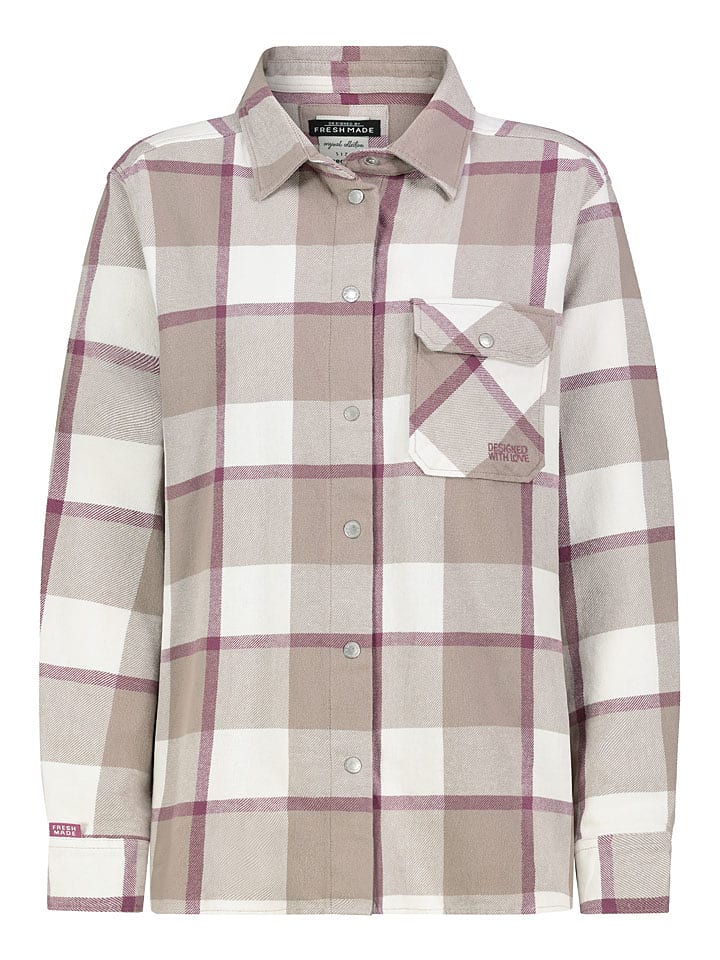 Sublevel Koszula w kolorze beżowo-biało-różowym rozmiar: S