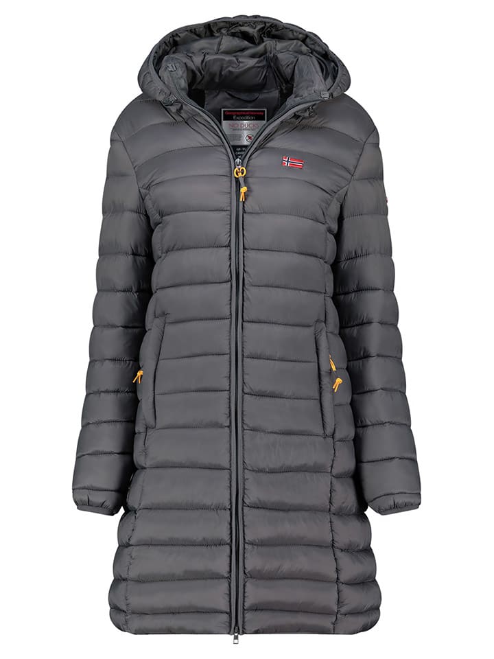 Geographical Norway Płaszcz pikowany "Atikolor" w kolorze ciemnoszarym rozmiar: XL