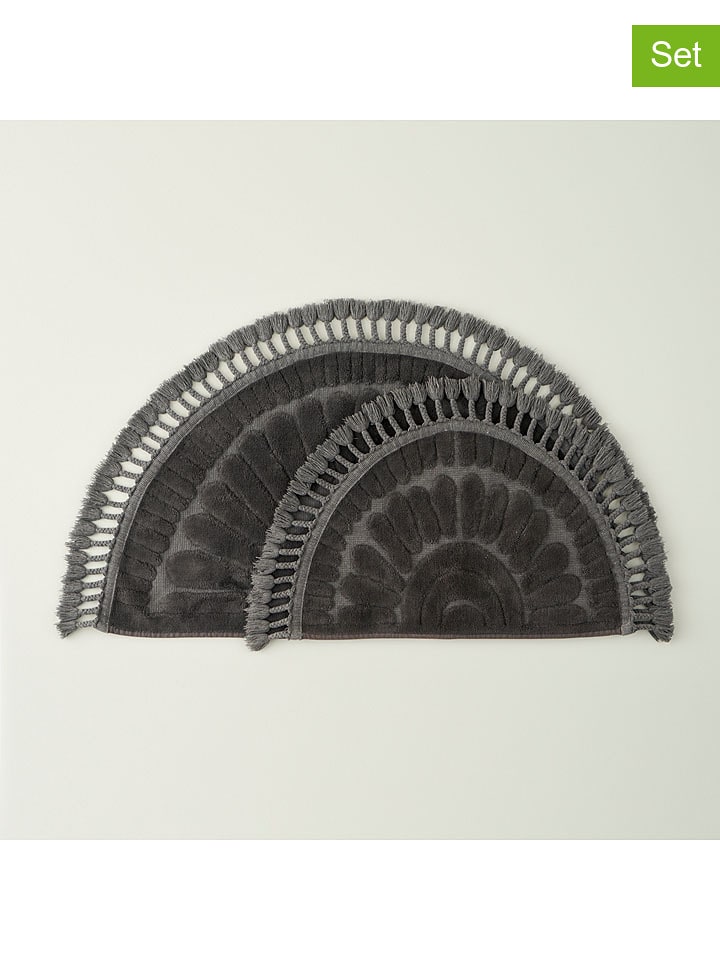 BELLA MAISON Dywaniki łazienkowe (2 szt.) "Sunshine" w kolorze antracytowym rozmiar: 60x100 cm