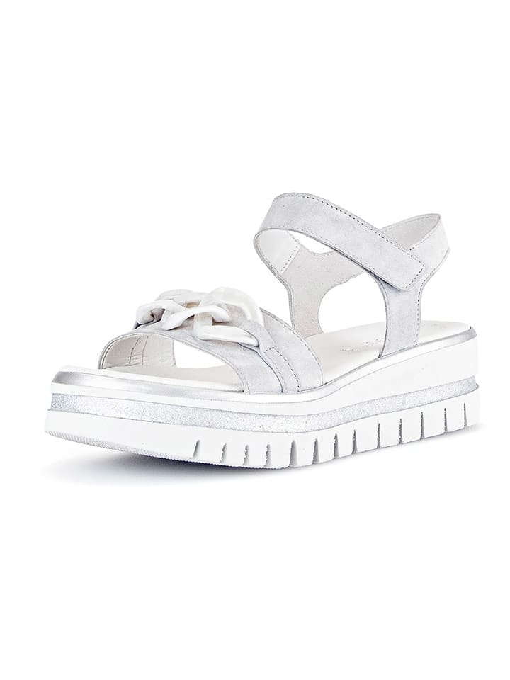 Gabor Skórzane sandały w kolorze szarym rozmiar: 40