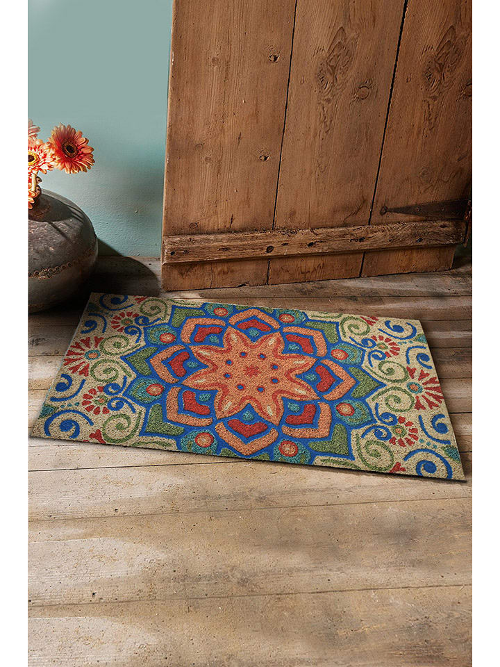 Mioli Wycieraczka "Aura" w kolorze niebiesko-kremowym rozmiar: 40x60 cm