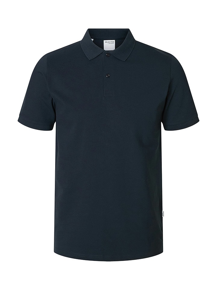 SELECTED HOMME Koszulka polo "Atlas" w kolorze granatowym rozmiar: L