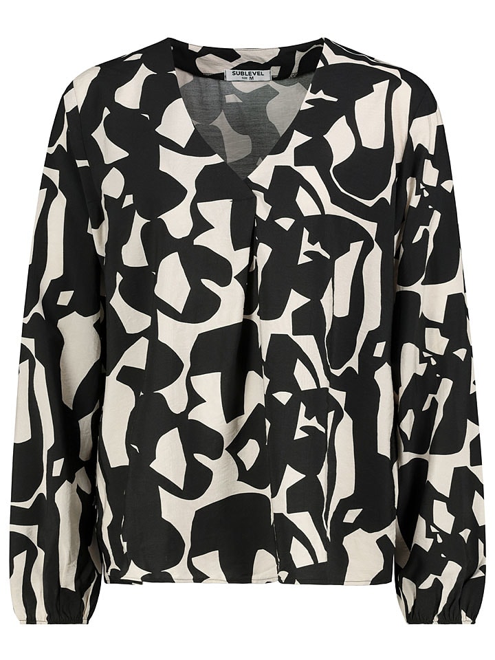 Sublevel Bluzka w kolorze czarno-kremowym rozmiar: XL