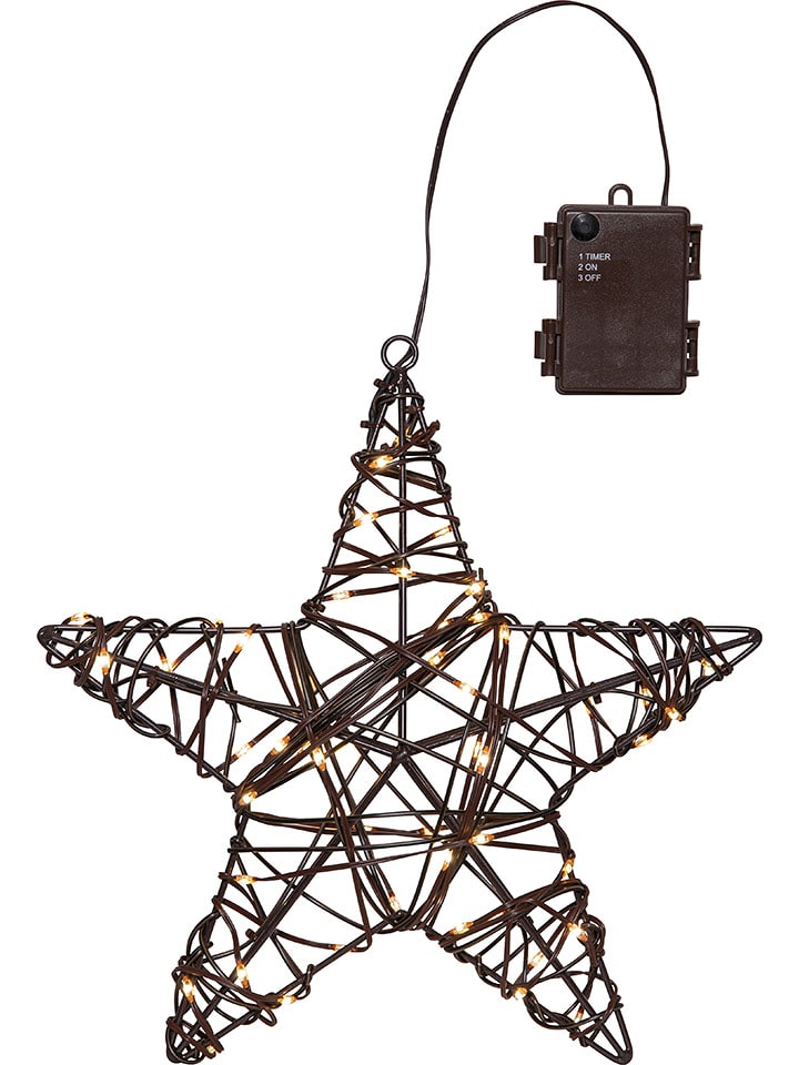 STAR Trading Dekoracyjna zawieszka LED "Vicke Star" w kolorze brązowym - 30 x 30 cm rozmiar: onesize