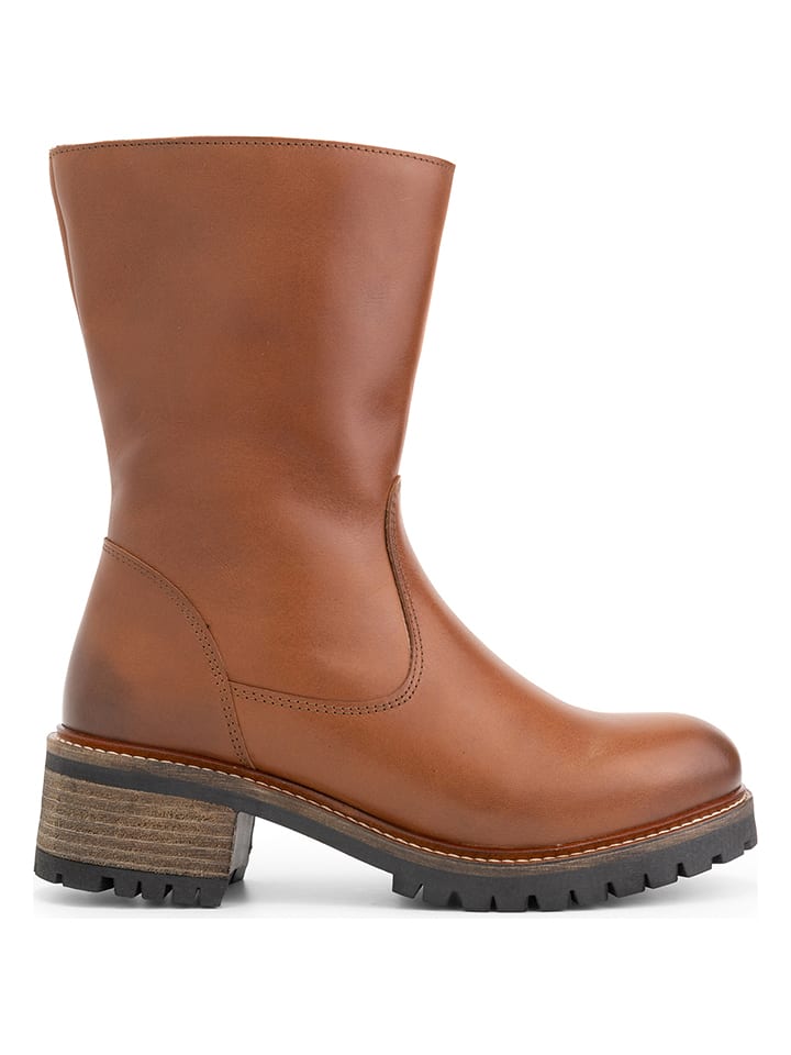 mysa Skórzane botki "Delphine" w kolorze jasnobrązowym rozmiar: 39