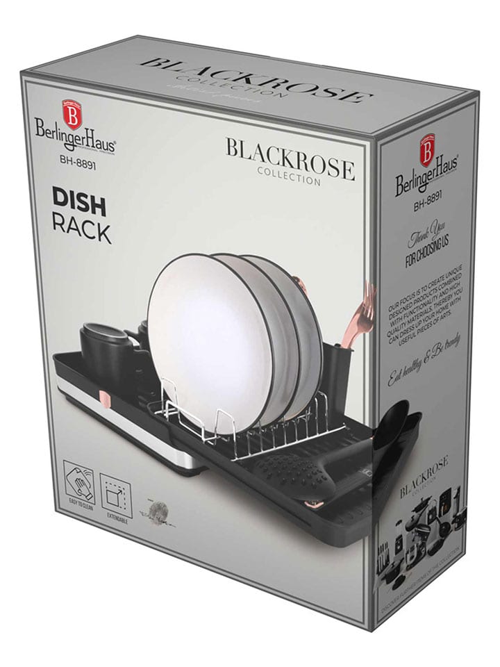 Berlinger Haus Ociekacz "Black Rose" w kolorze czarnym - 36,6 x 29,8 x 13 cm rozmiar: onesize