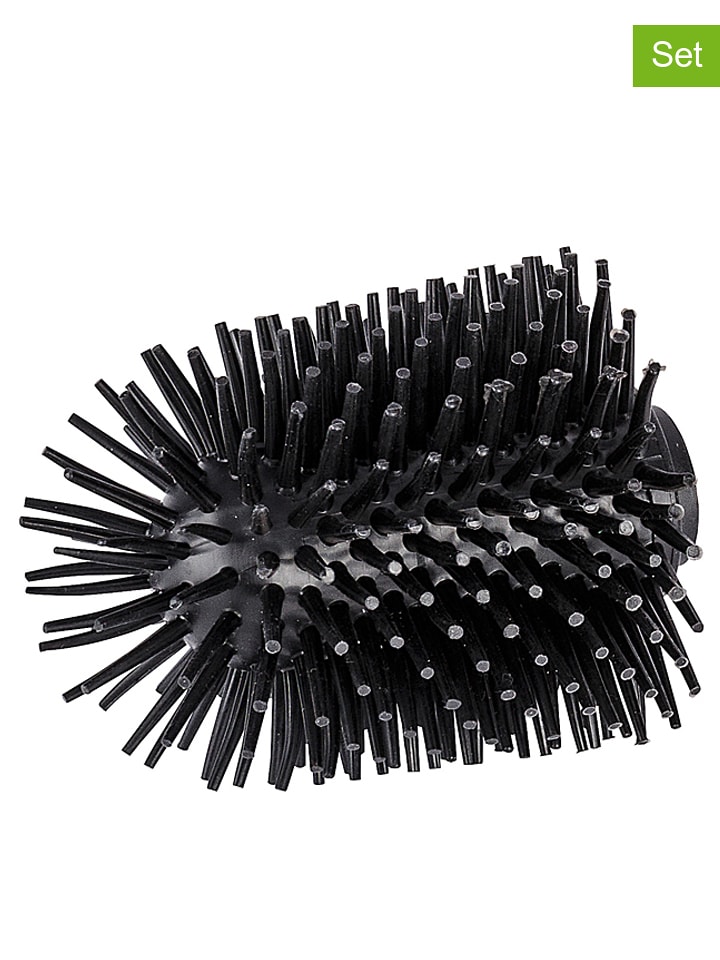 Wenko Wymienne główki (2 szt.) w kolorze czarnym do szczotki WC - Ø 7,5 cm rozmiar: onesize