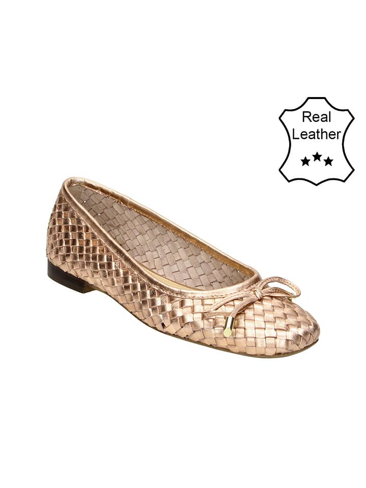 Bullboxer Skórzane baleriny w kolorze beżowym rozmiar: 38