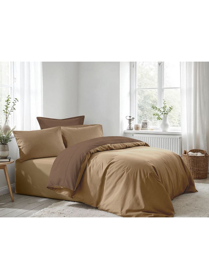 Mijolnir Komplet pościeli renforcé w kolorze jasnobrązowym rozmiar: 240x220 cm