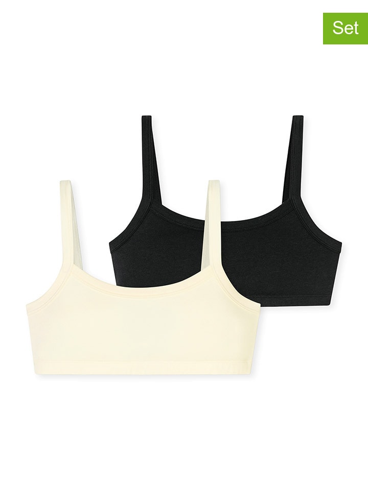 Schiesser Topy (2 szt.) w kolorze kremowym i czarnym rozmiar: 164