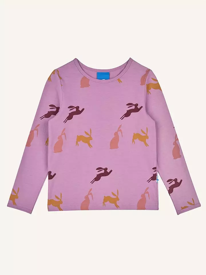 finkid Koszulka "Juhannus" w kolorze fiołkowym ze wzorem rozmiar: 80/90