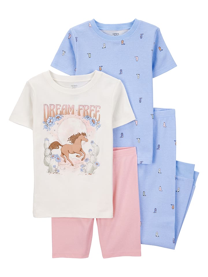 carter's Piżamy (2 szt.) w kolorze biało-niebiesko-jasnoróżowym rozmiar: 122