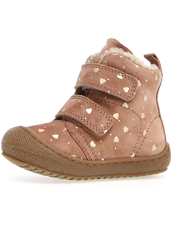 Naturino Skórzane botki zimowe w kolorze jasnoróżowym rozmiar: 23