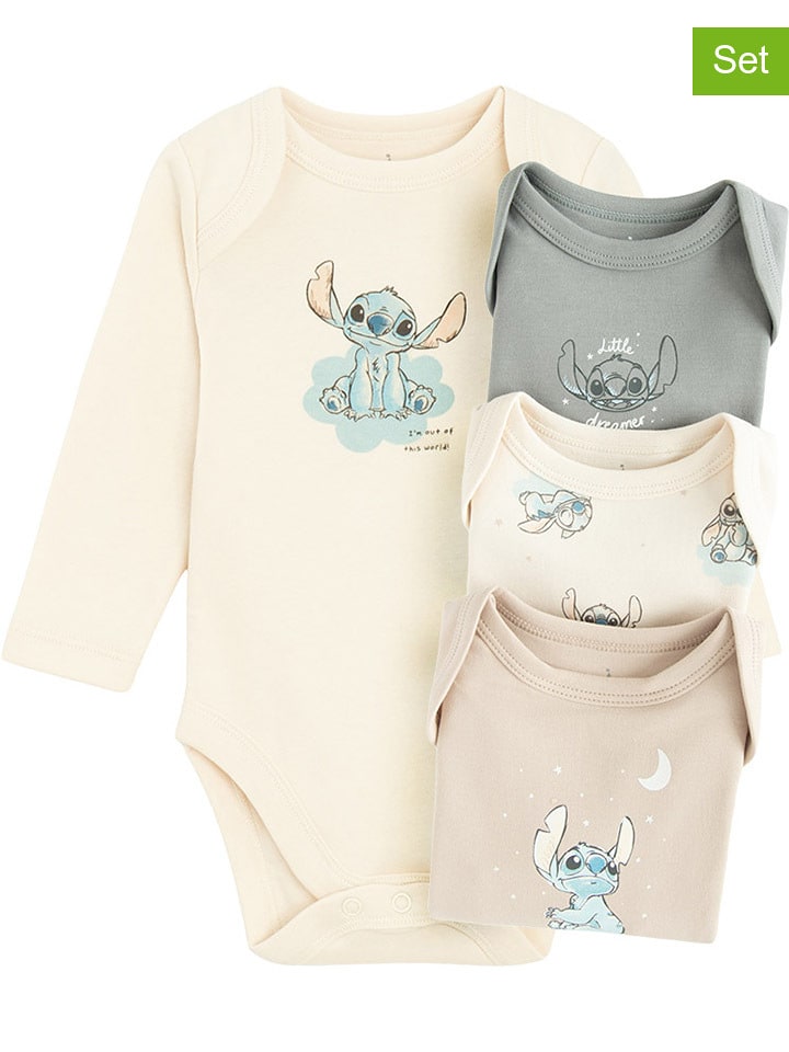 COOL CLUB Body (4 szt.) w kolorze beżowo-oliwkowym rozmiar: 80