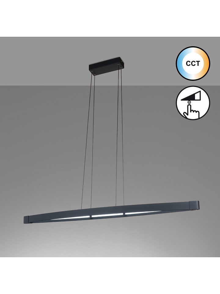 FISCHER & HONSEL Lampa wisząca LED "Fenga" w kolorze czarnym - 119 x 150 x 14,5 cm rozmiar: onesize