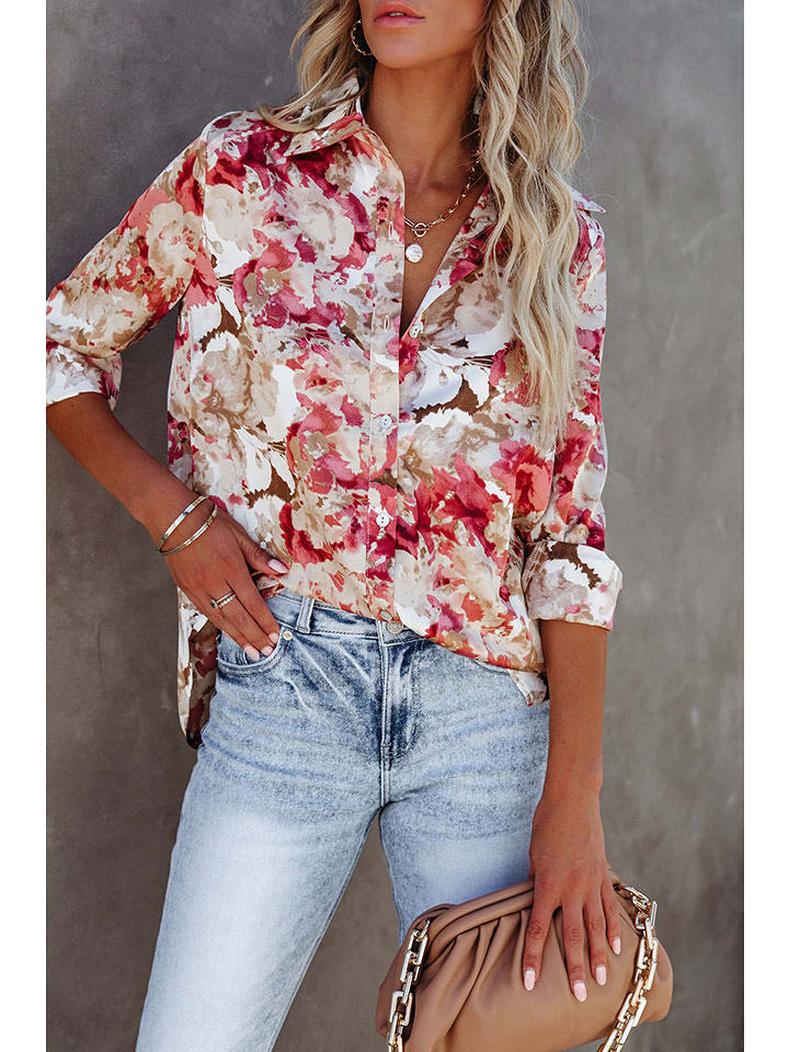 Milan Kiss Bluzka w kolorze beżowo-różowym rozmiar: M