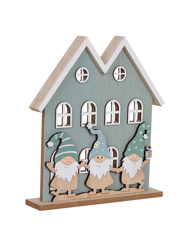 Profiline Dekoracyjna figurka LED "Houses & Gnomes" w kolorze błękitnym - 25 x 28 cm rozmiar: onesize