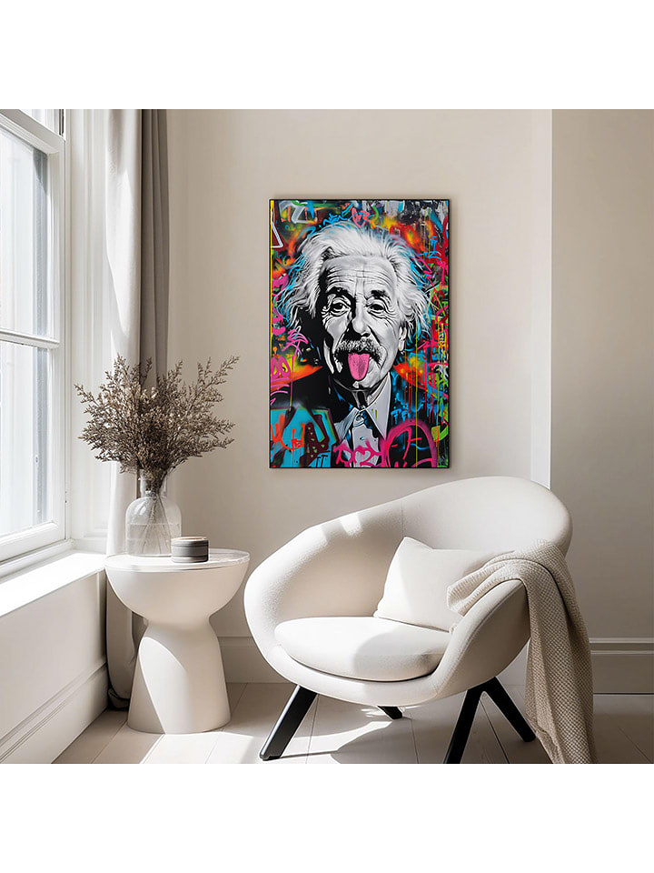Orangewallz Druk artystyczny "Einstein Tongue" w ramce rozmiar: 60x90 cm