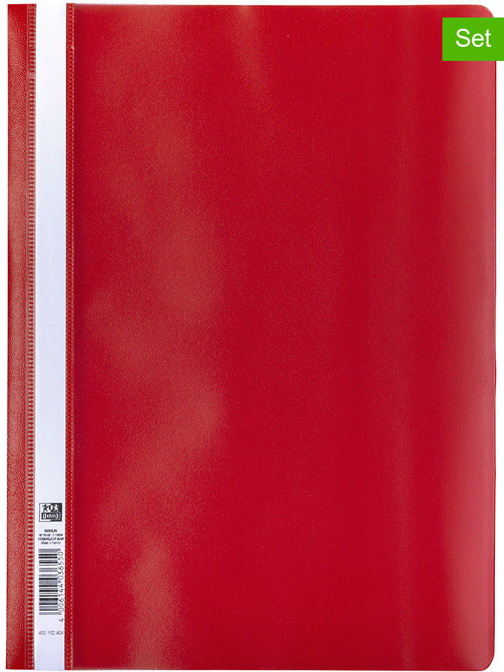 Oxford Skoroszyty (10 szt.) w kolorze czerwonym - A4 rozmiar: onesize