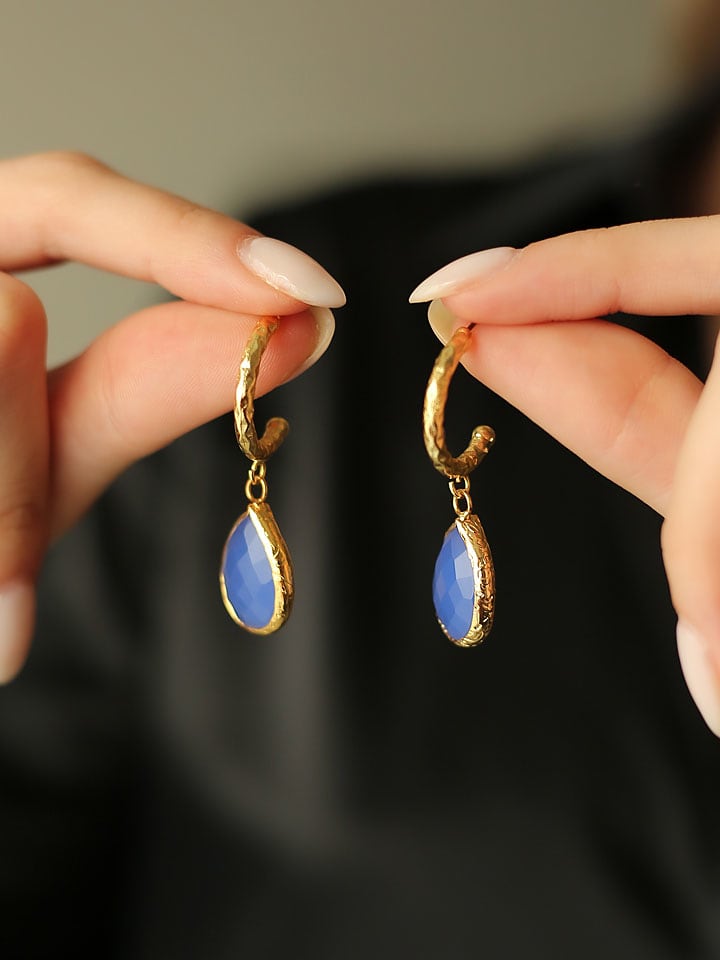 Pierres de Jade Pozłacane kolczyki-wkrętki z opalami rozmiar: onesize