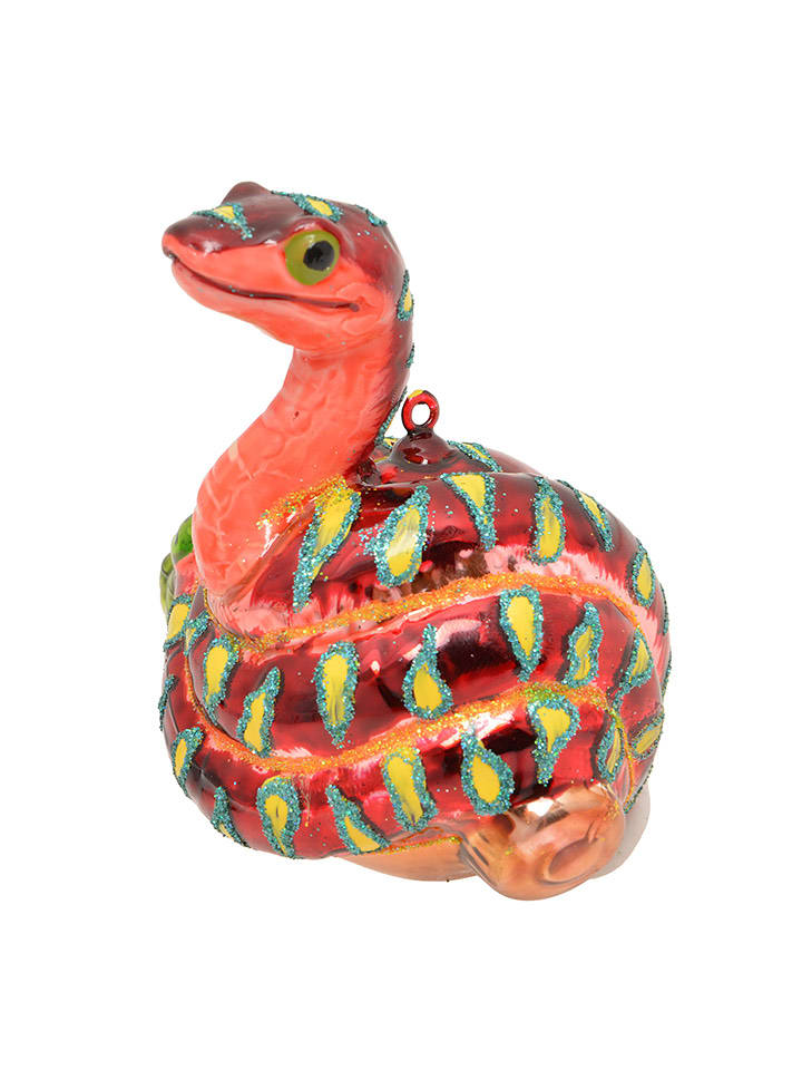 Krebs Glas Lauscha Ozdoba choinkowa w kolorze pomarańczowym - dł. 9 cm rozmiar: onesize