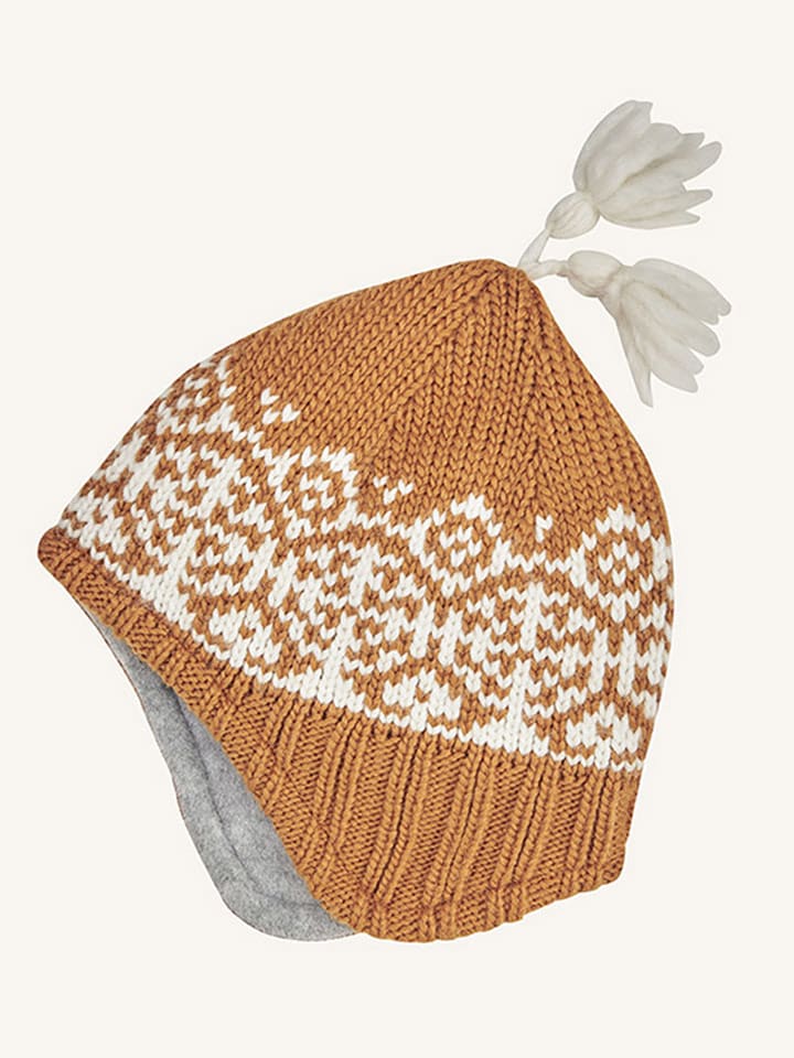 finkid Czapka "Peppi" w kolorze jasnobrązowym rozmiar: 54 cm