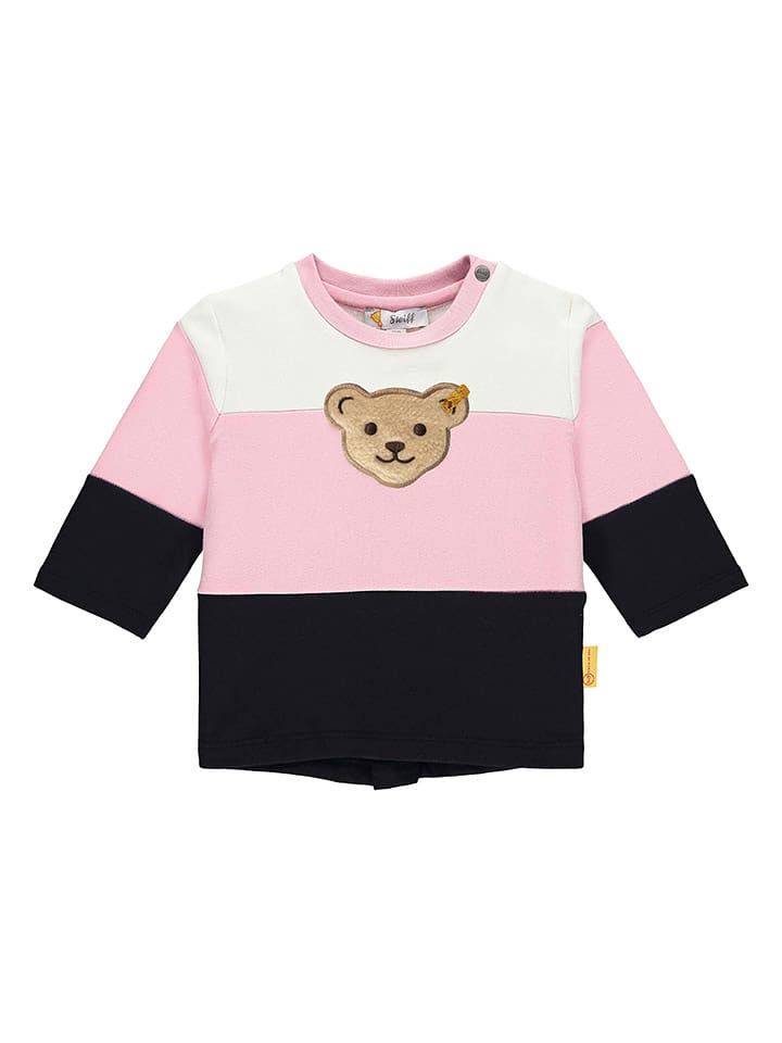 Steiff Bluza w kolorze jasnoróżowo-czarnym rozmiar: 86