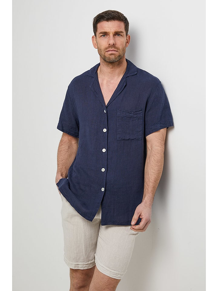Rodier Lin Lniana koszula w kolorze granatowym rozmiar: L/XL