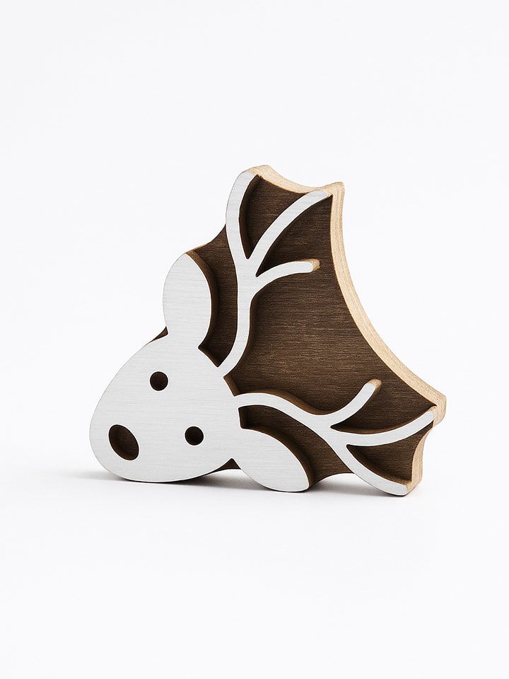 Samimi Stempel "Deer" w kolorze jasnobrązowo-białym - 7 x 7 cm rozmiar: onesize