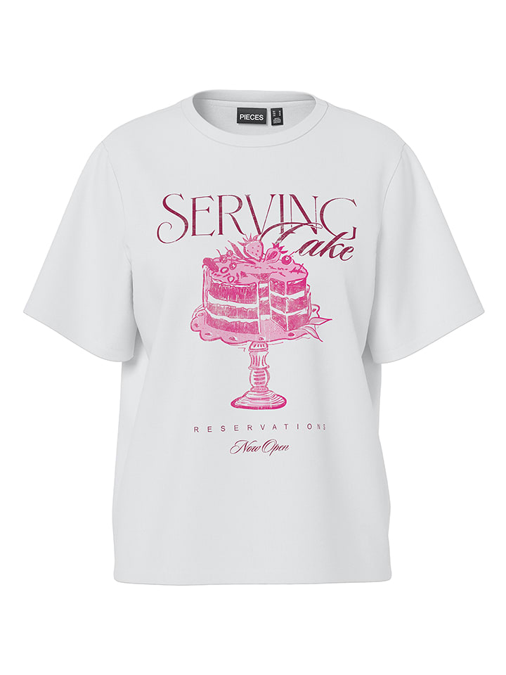 Pieces Koszulka w kolorze białym rozmiar: S