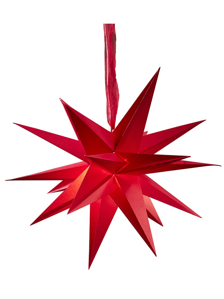 STAR Trading Gwiazda papierowa "December" w kolorze czerwonym - Ø 35 cm rozmiar: onesize