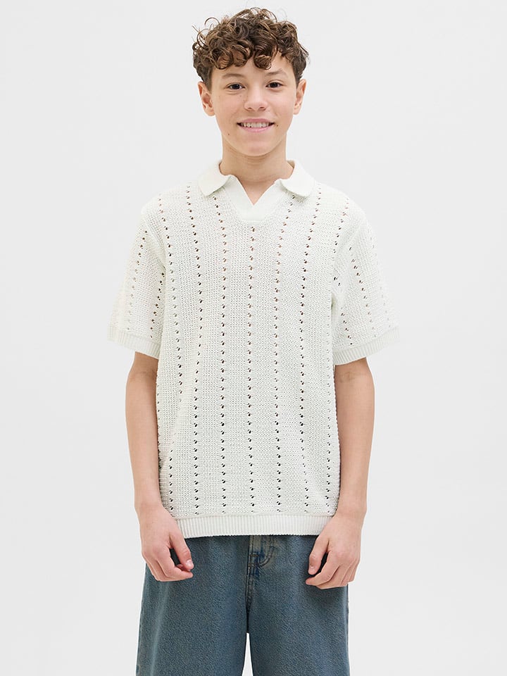 JACK & JONES Junior Koszulka polo "Paros" w kolorze kremowym rozmiar: 176