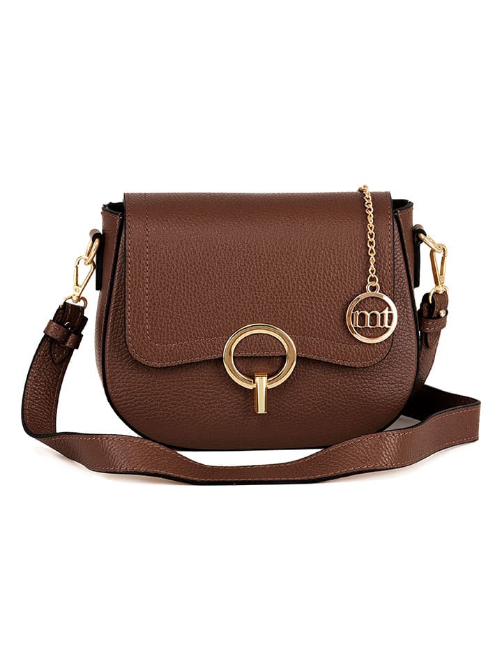 Mia Tomazzi Skórzana torebka "Carracci" w kolorze brązowym - 23 x 18 x 7,5 cm rozmiar: onesize