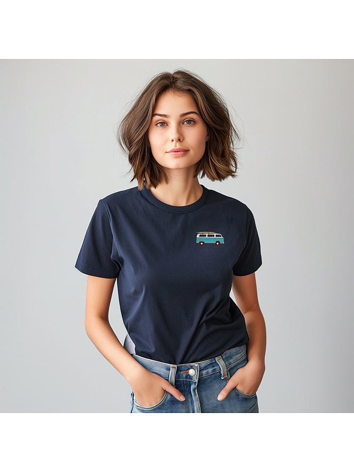 WOOOP Koszulka "Blue van" w kolorze granatowym rozmiar: XL