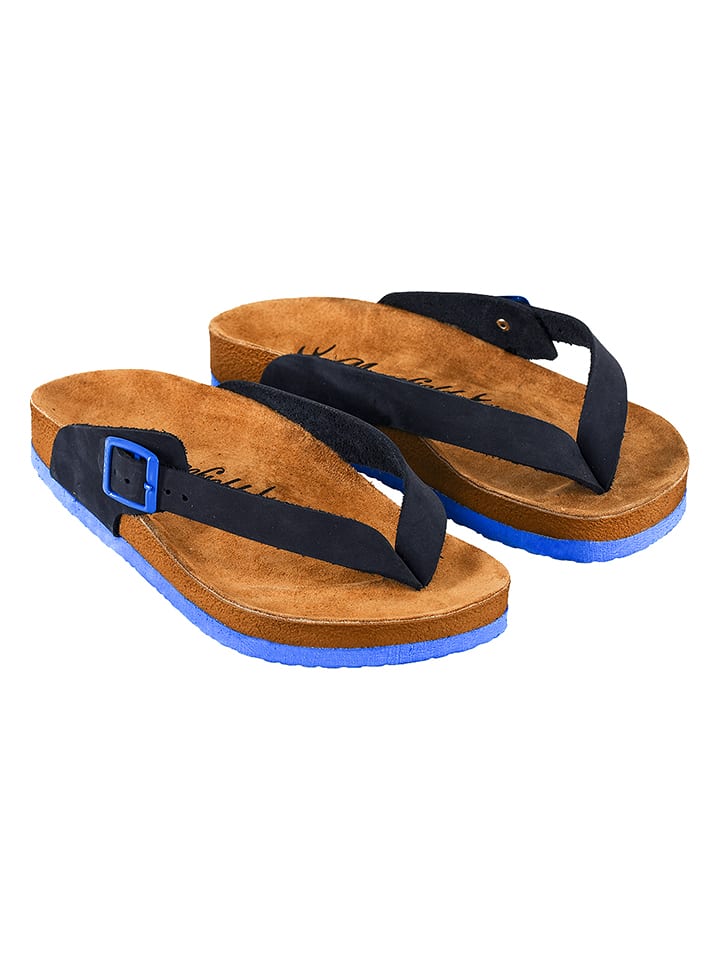 Moosefield Skórzane japonki w kolorze granatowym rozmiar: 39