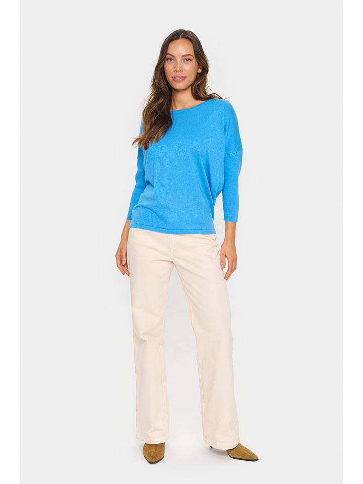 SAINT TROPEZ Sweter w kolorze niebieskim rozmiar: S