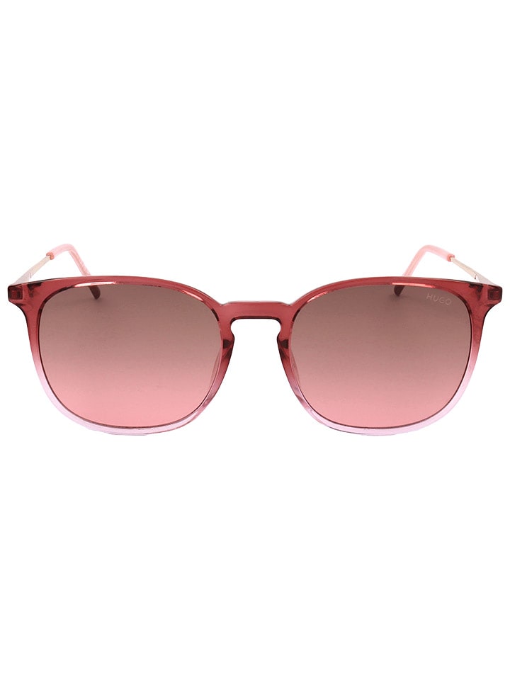 HUGO Damskie okulary przeciwsłoneczne w kolorze złoto-jasnoróżowo-bordowym rozmiar: 51