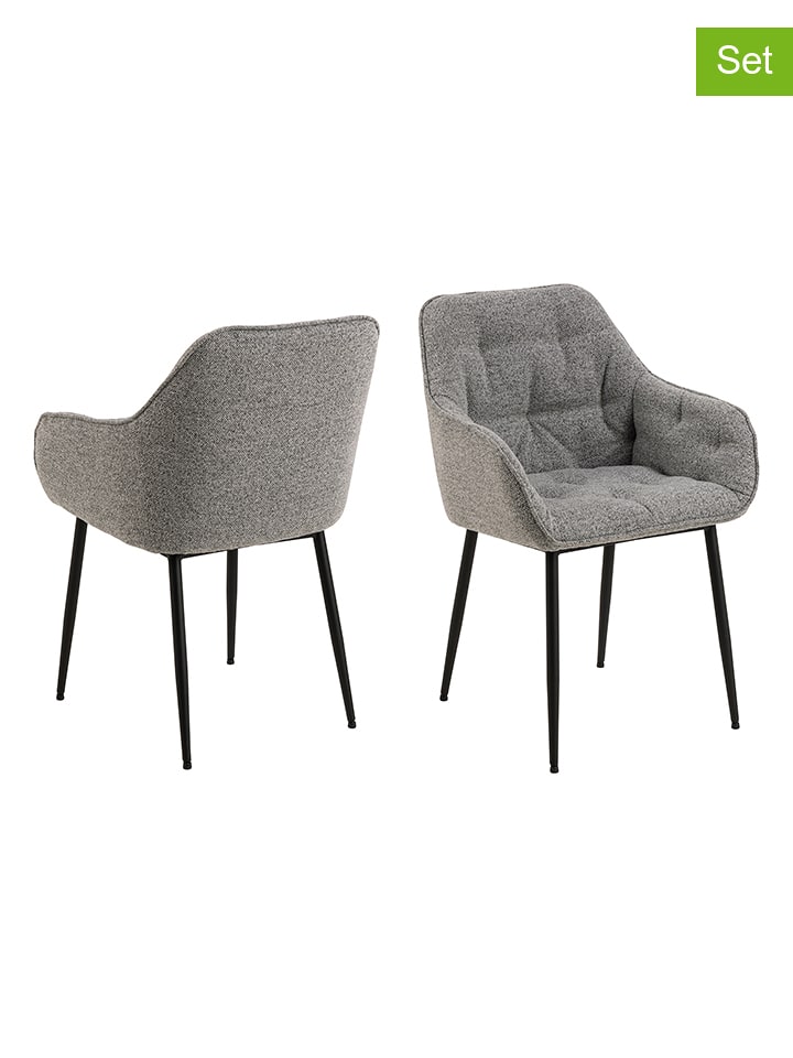 Actona Krzesła (2 szt.) "Brooke" w kolorze szarym do jadalni - 58 x 83 x 55 cm rozmiar: onesize